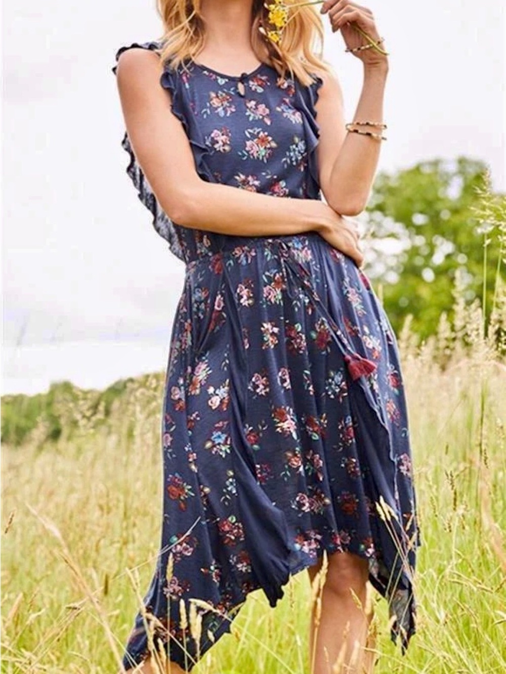 Women’s Matilda Jane WOODLAND SPRITE Dress Large L Soft Navy Floral